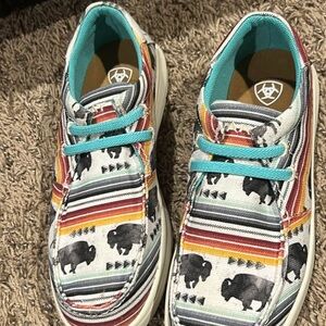 Colorful Kids Shoes with Buffalo Print